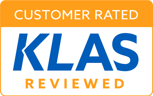 KLAS logo. rater8 is customer-rated and KLAS-reviewed.
