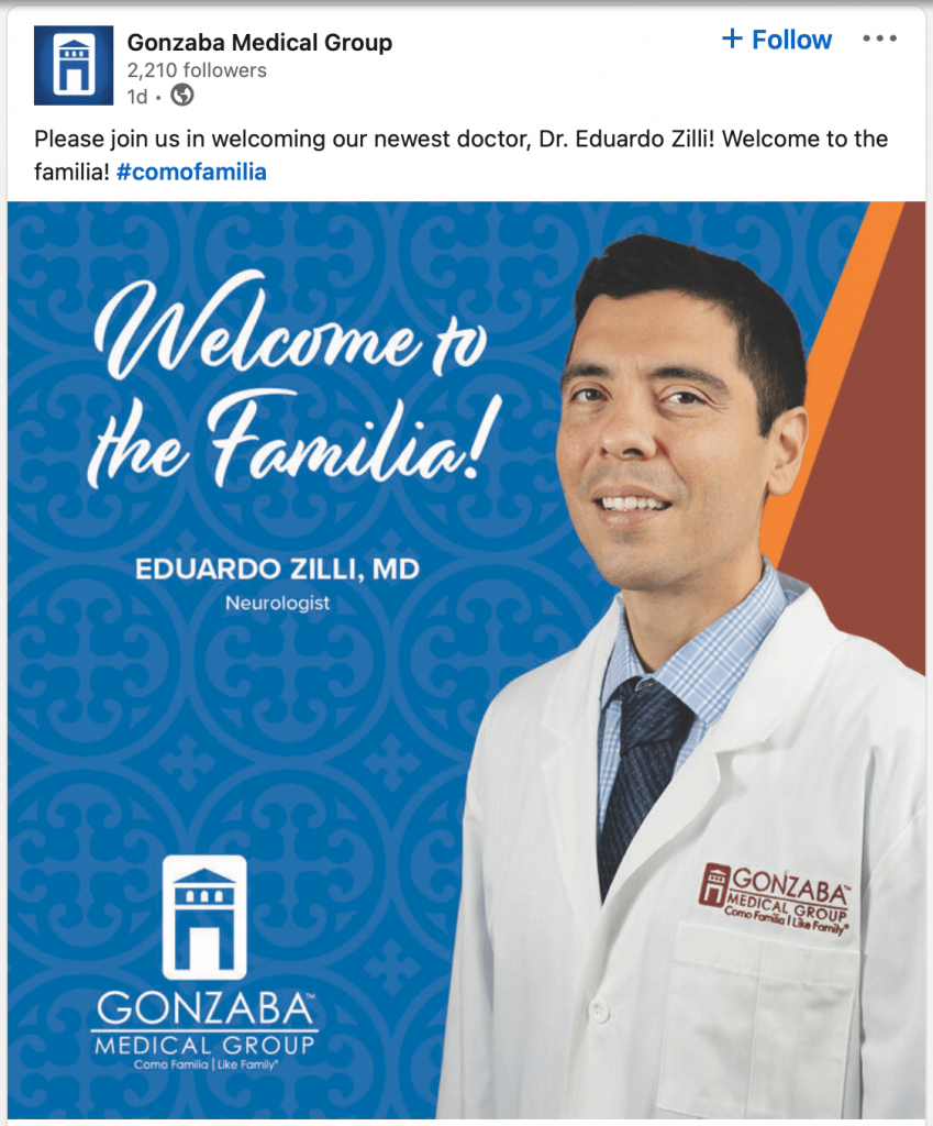 Gonzaba new doctor introduction; social media content ideas for doctors