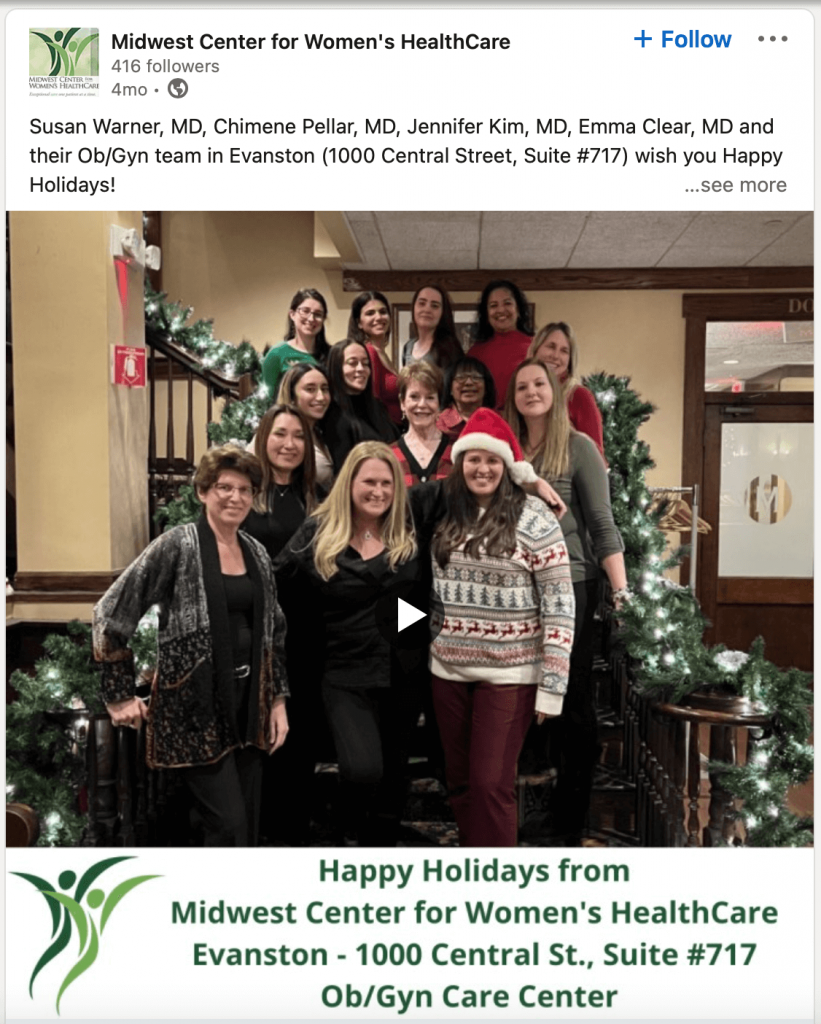 Midwest Center holiday team photo