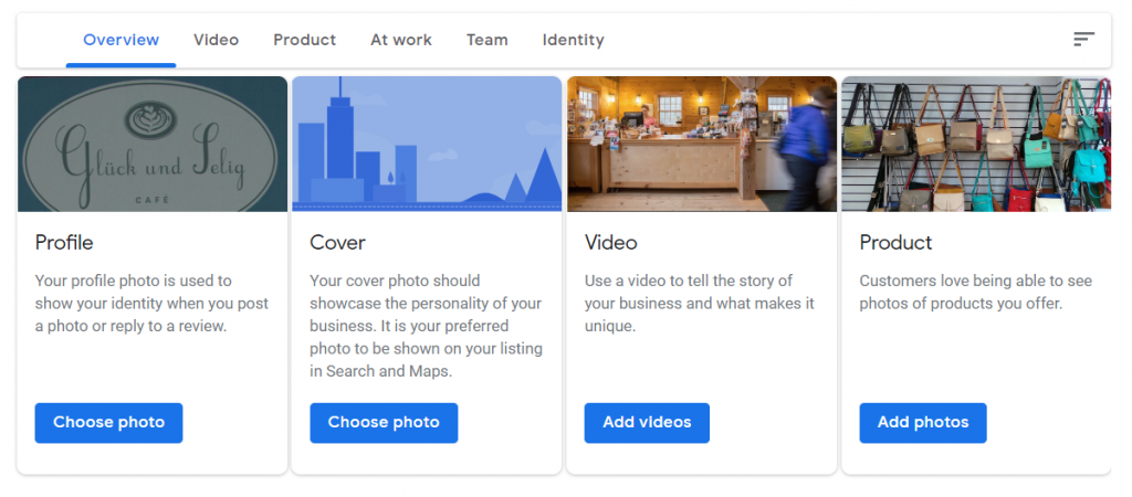 Screenshot of Google My Business Profile photo section.