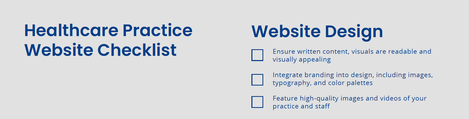 Practice Website Checklist; rater8 free healthcare marketing guide