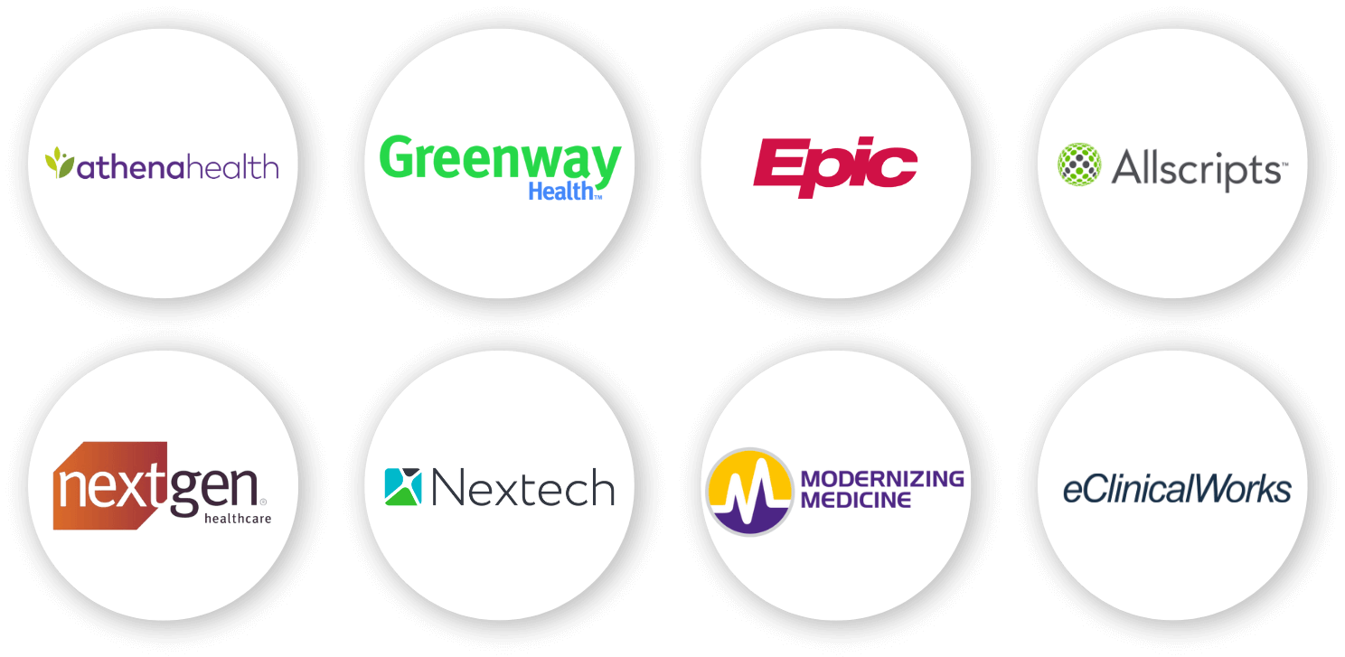 rater8 integrates with over 100 of the leading practice management and EMR systems