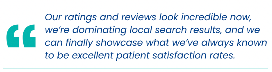 Graphic for pull-out quote used in Major Health Partners case study for Result section.