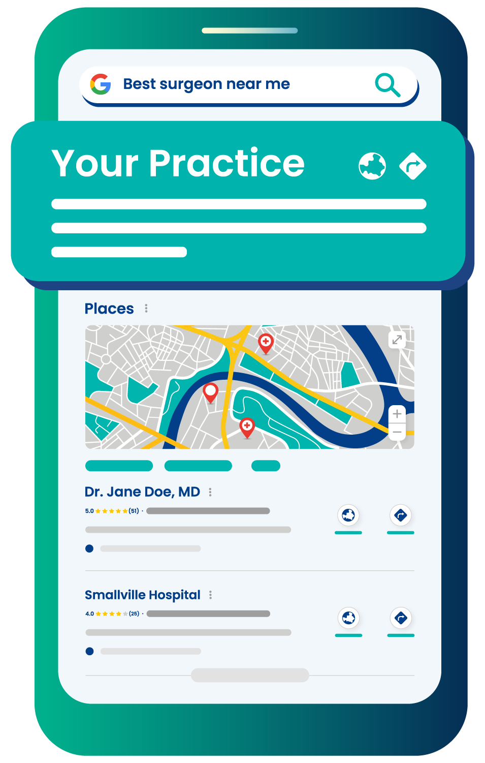 With rater8, your practice will dominate search results