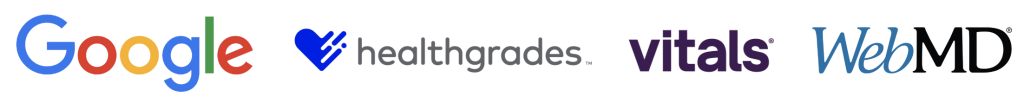 Google, Healthgrades, Vitals, WebMD logos