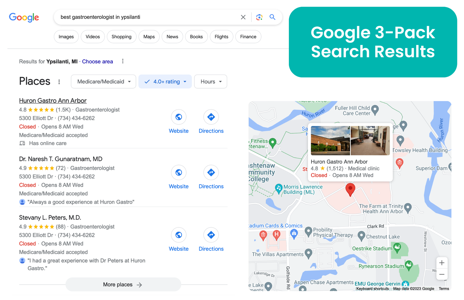 Huron Gastro, P.C. Google 3-Pack - New Layout