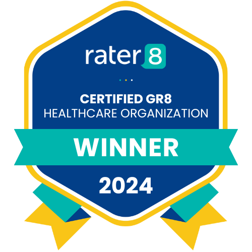 rater8 2024 Certified GR8 Healthcare Organization Award Badge