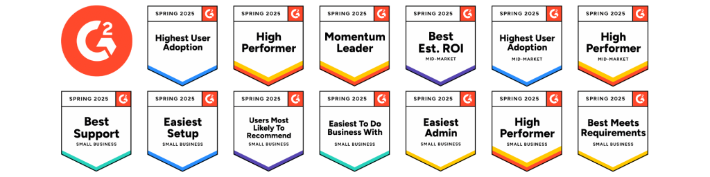 rater8 has earned dozens of G2 awards