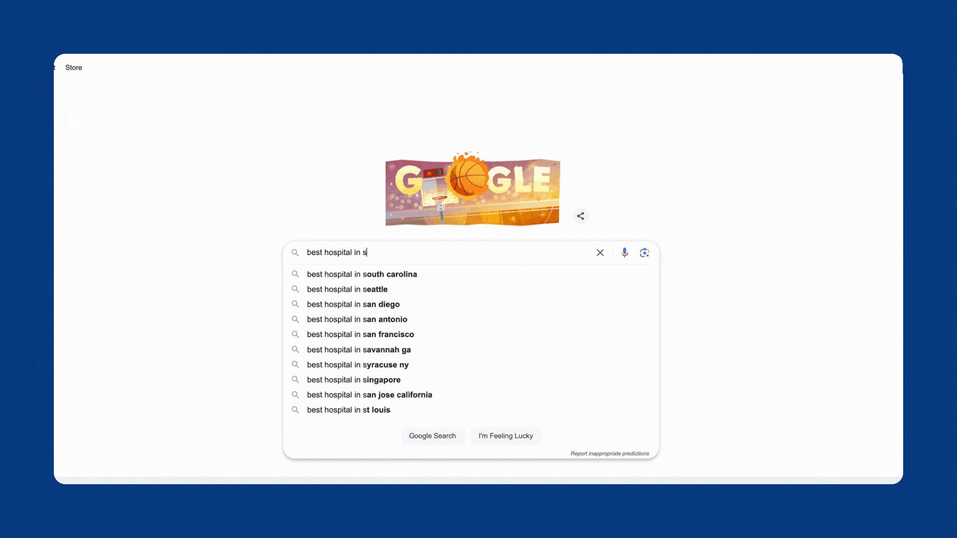 AI Overview search result showing the "best hospital in Shelbyville, Indiana"
